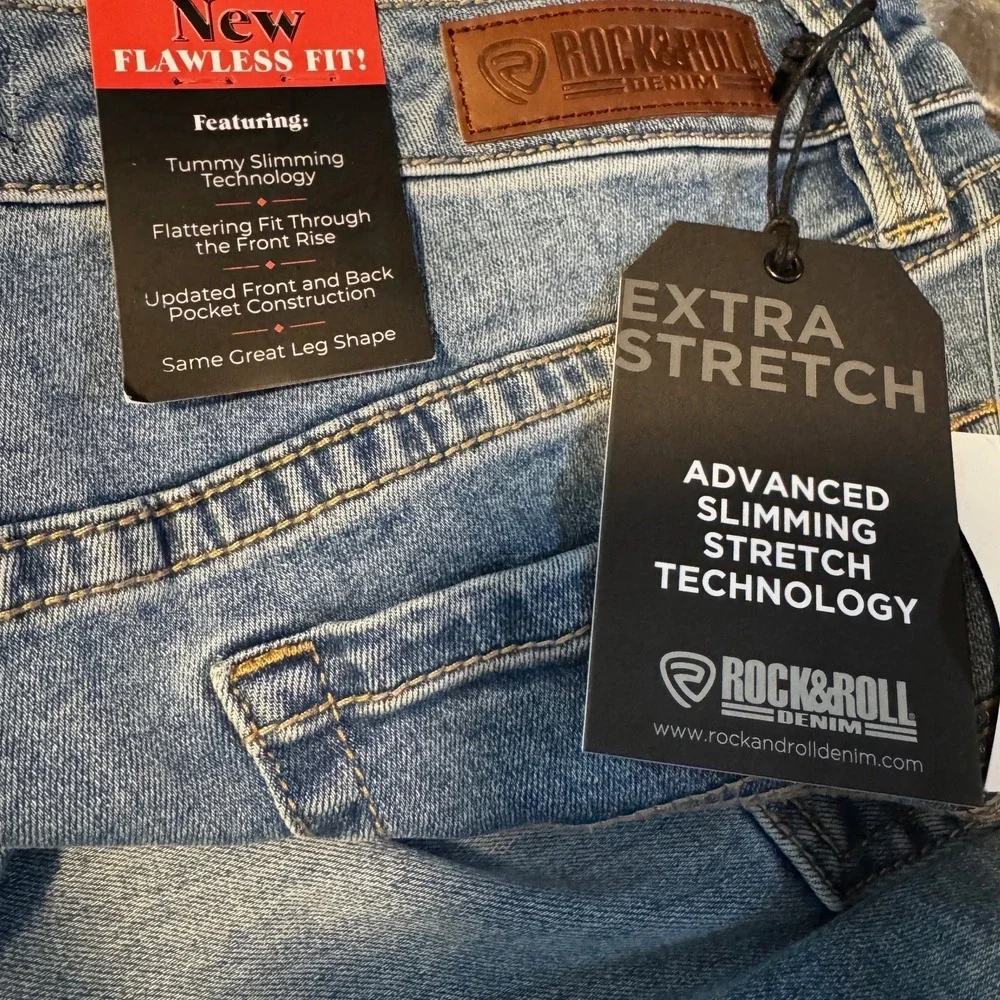 NEW Rock & Roll Denim Flawless Fit Bootcut Jeans Women's 33X32 Mid Rise‎ Landman